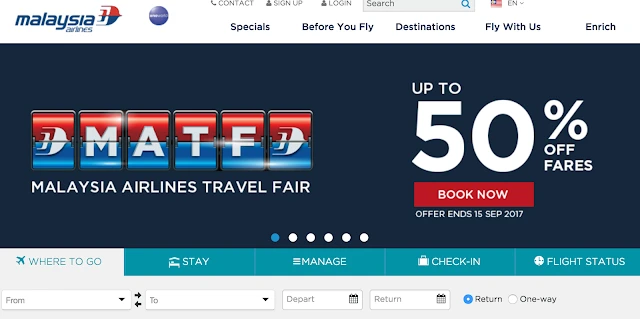  Malaysia Airline Promo sehingga 15 September 2017